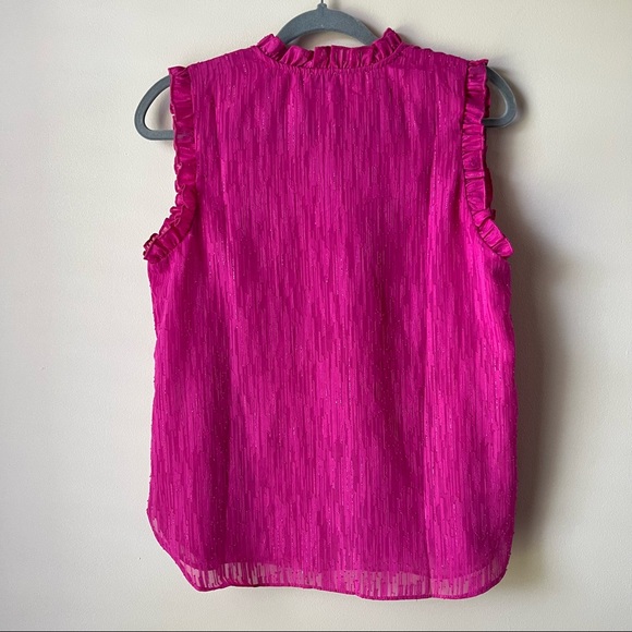 Joie Fuchsia Ruffle Edges Tank Top Size S - Picture 2 of 10